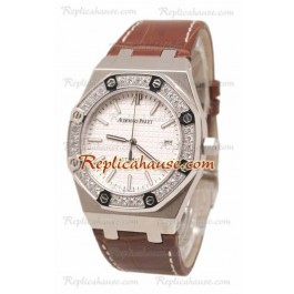 Audemars Piguet Royal Oak automatique Bracelet en Cuir Montre Suisse