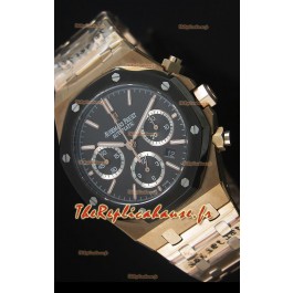Royal Oak Audemars Piguet Or rose avec cadran noir en céramique - Réplique de montre miroir 1:1