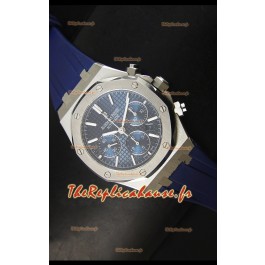 Montre chronographe Royal Oak d'Audemars Piguet avec boîtier en acier inoxydable et cadran bleu