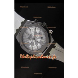 Montre chronographe Royal Oak d'Audemars Piguet avec boîtier en acier inoxydable et cadran blanc