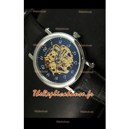 Montre Automatique Japonaise Breguet Classique avec Cadran Ajouré Doré - Chiffres des Heures Arabes