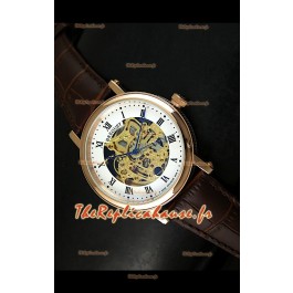 Montre Automatique Japonaise Breguet Classique avec Cadran Ajouré Doré - Chiffres des Heures Romains