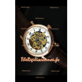Montre Automatique Japonaise Breguet Classique avec Cadran Ajouré Doré - Chiffres des Heures Arabes