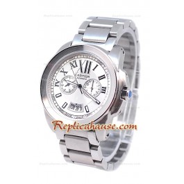 Calibre De Cartier Japonaise automatic Montre en Blanc Cadran