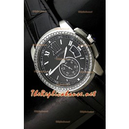 Calibre De Cartier Japonaise Montre De Replique en Blanc Cadran