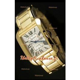 Cartier Tank Anglaise Montre Suisse de Taille Moyenne en Or Jaune - Montre Copie Exacte 1:1