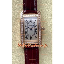 Cartier Tank Americaine Suisse Quartz 19mm Or rose Montre réplique suisse