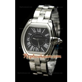 Cartier Roadster Femmes Swiss Montre - Mirror Replica 1:1 avec Cadran Noir