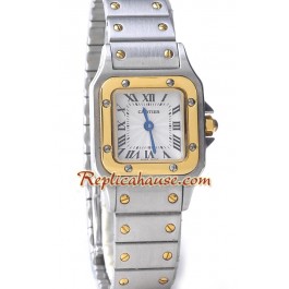 Cartier Replique Santos Two Tone Femmes