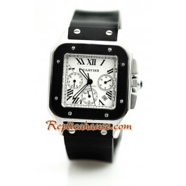 Cartier Santos 100 Rubber Strap Montre