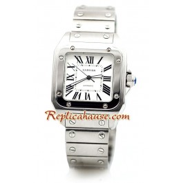 Cartier Santos 100 Stainless Steel Strap Montre