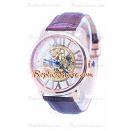 Cartier De Rotonde Skeleton Rose Gold Montre 