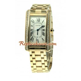 Cartier Santos Tank Americaine Suisse Femmes - d' or Montre