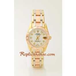Rolex Replique DateJust - Three Tone MidSize Montre