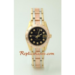 Rolex Replique DateJust - Three Tone Mid-Sized Montre
