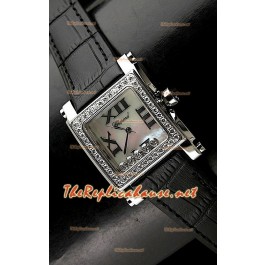 Chopard Happy Sport Femme Montre en Noir Leather Sangle