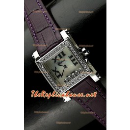 Chopard Happy Sport Femme Montre en Purple Leather Sangle