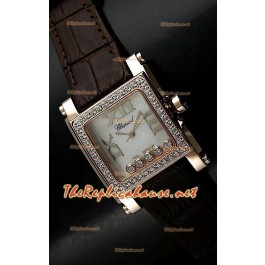 Chopard Happy Sport Femme Montre en Jaune Or and Brunes Sangle