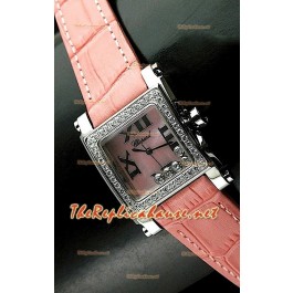 Chopard Happy Sport Femme Montre en Pink Leather Sangle