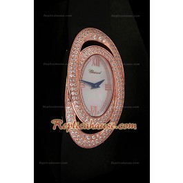 Chopard Xtravagza Rose Gold Femmes Montreavec Bracelet Blanc