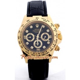 Rolex Replique Daytona 18K d' or Montre with Bracelet en Cuir