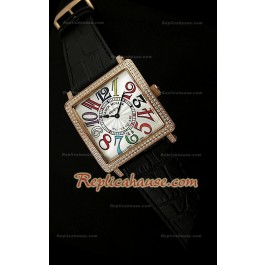 Franck Muller Square Swiss Quartz Montre avec Or Jaune
