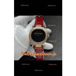 Montre Franck Muller Double Mystery à quartz suisse, boîtier en or et diamants
