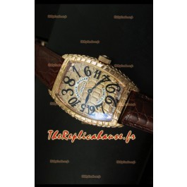 Montre Casablanca Franck Muller or et croco dans boîtier or