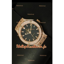 Hublot Classic Fusion 39mm avec boîtier avec diamants et or rose