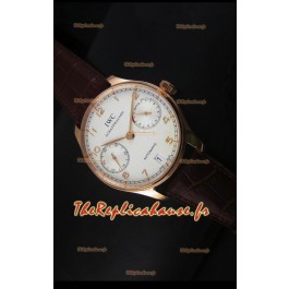 Montre automatique suisse IWC Portugieser IW500701 avec cadran blanc - Réplique miroir 1:1 remise au goût du jour 