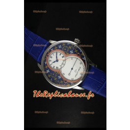 Montre Jaquet Droz Grande Seconde avec cadran paillonné-émaillé Grand Feu bleu