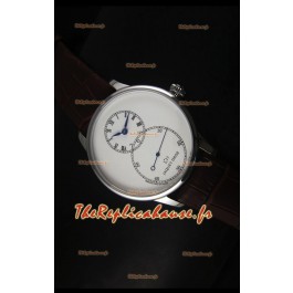 Montre avec boitier en acier inoxydable et émail ivoire Jaquet Droz Grande Seconde avec cadran blanc