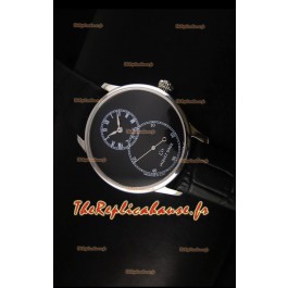 Montre avec boitier en acier inoxydable et émail noir Jaquet Droz Grande Seconde avec cadran noir
