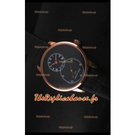Montre avec boitier en or rose et émail noir Jaquet Droz Grande Seconde avec cadran noir