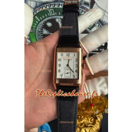 Montre Jaeger-LeCoultre Reverso Tribute Duoface Or rose Cadran blanc et noir Super Clone
