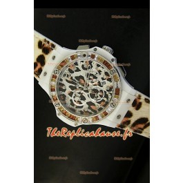 Montre Hublot Big Bang White Zebra Bang Édition boîtier blanc en PVD