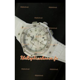Montre pour femmes Hublot Big Bang 34mm avec mouvement Quartz - Cadran/Bracelet blanc