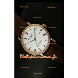 Réplique de montre suisse Patek Philippe Calatrava 5120 avec revêtement or rose - Heures en chiffres romains