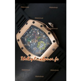 Réplique de montre suisse Richard Mille RM002 Power Reserve Tourbillon avec revêtement or rose 