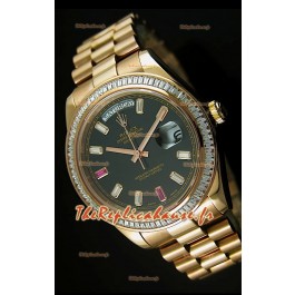 Réplique de montre suisse Rolex Day Date II 41MM - Cadran noir - Réplique de montre miroir 1:1 