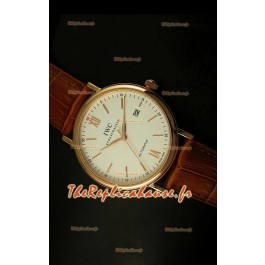 Réplique de montre automatique japonaise de la plus haute qualité en or rose IWC Portofino