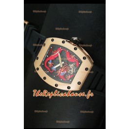 Réplique de montre suisse Richard Mille RM057 Tourbillon Jackie Chan en or rose