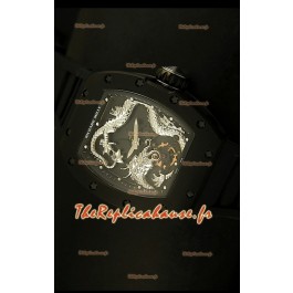 Réplique de montre suisse Richard Mille RM057 Tourbillon Jackie Chan avec boîtier en PVD