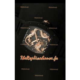 Réplique de montre suisse Richard Mille RM057 Tourbillon Jackie Chan avec boîtier en PVD