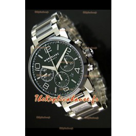 Mont Blanc Timewalker Inserts en Ceramique dans Bracelet Montre en Noir - REPRODUCTION Exacte 1:1