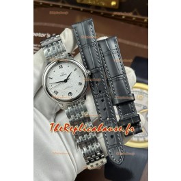 Montre Omega De Ville Automatique 34 mm, cadran blanc, boîtier en acier, réplique parfaite