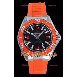 Montre Omega Seamaster Planet Ocean à lunette orange et bracelet en caoutchouc de 42 mm, réplique parfaite