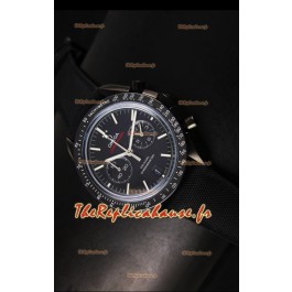 Réplique de montre coaxiale japonaise Omega Speedmaster Moon avec boîtier noir