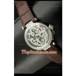 Cartier Pasha Skeleton Montre Femmes de Cadran avec Bracelet Marron
