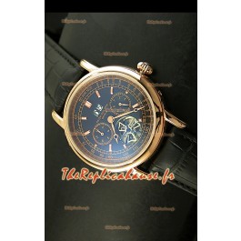 Patek Philippe Complications Tourbillon Reproduction Montre Japonaise en Or Rose